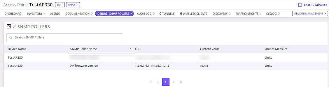 Screenshot of Device SNMP poller of Auvik